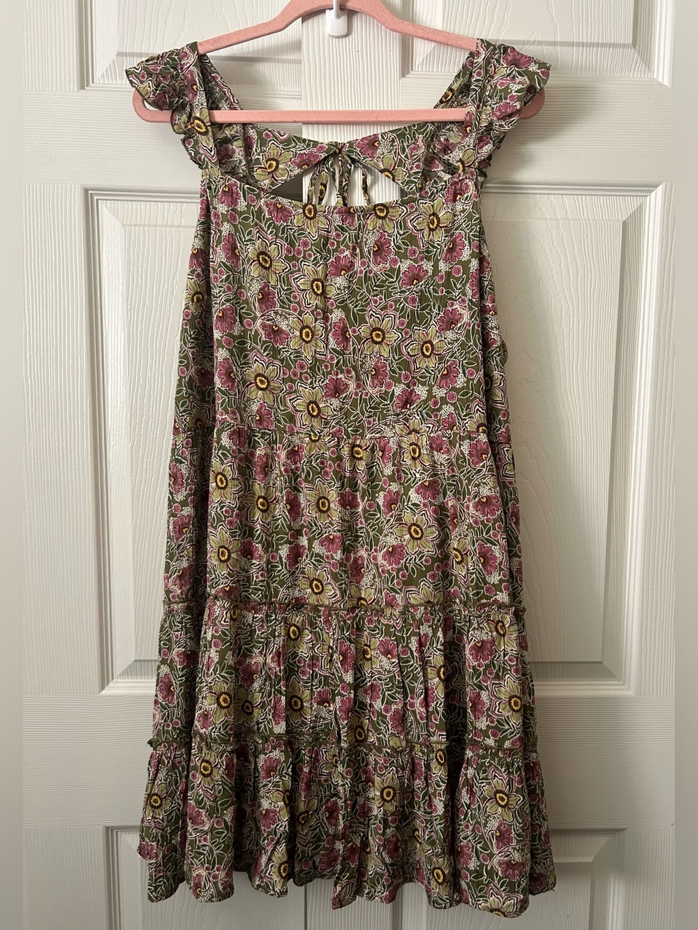 Maurices Green Floral Tie-Open Back Mini Dress 2x